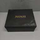 ISNOM Knee High Boots Women Chunky Low Heel Square Toe Elastic Boots Side Zipper Faux Leather Fall Long Tall Boot (6, A-reddish Brown)