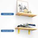 Heavy Duty Shelf Brackets, 8 Pack 12" x 6" Gold Metal Shelving Brackets 5mm Thick Shelf Support Bracket for DIY Decorative ( L 12" x H 6" x W1.5)
