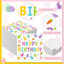 3 x 50 Pcs Easter Bunny Birthday Party Supplies 6.5 x 6.5 Inch Folded 3 Ply Bunny Birthday Disposable Paper Napkins for Easter Rabbit Egg Baby Shower Party Supplies