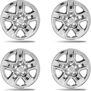 17 Inch Chrome Silver Wheel Skins Compatible with 2006-2012 Toyota RAV4, Fits OEM 17" Stock Steel Wheels #42611-42200, #42611-0R020, Snap-On Rim Covers 4-Pack