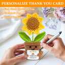 2 x Crochet Sunflowers Teacher Gifts, Personalized Thank You Gifts for Women Men Teachers Coworkers Thanks You Gifts Teacher Gift Crochet Doll Office Decor Back to School