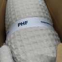 PHF Ultra Soft Waffle Weave Blanket Queen Size 90"x 90"- Washed Lightweight Breathable Cozy Woven Blanket for Bed - Aesthetic Decor for Couch Bedding Sofa Home Car - Light Khaki/Linen