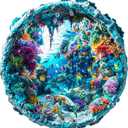 Jigfoxy Wooden Puzzle for Adults, 3D Visual Ocean Wooden Jigsaw Puzzles for Adult, Unique Animal Shape Wood Cut Puzzles, Christmas Thanksgiving Gifts for Friends Family (L-13.4 * 13.4in-300pcs)