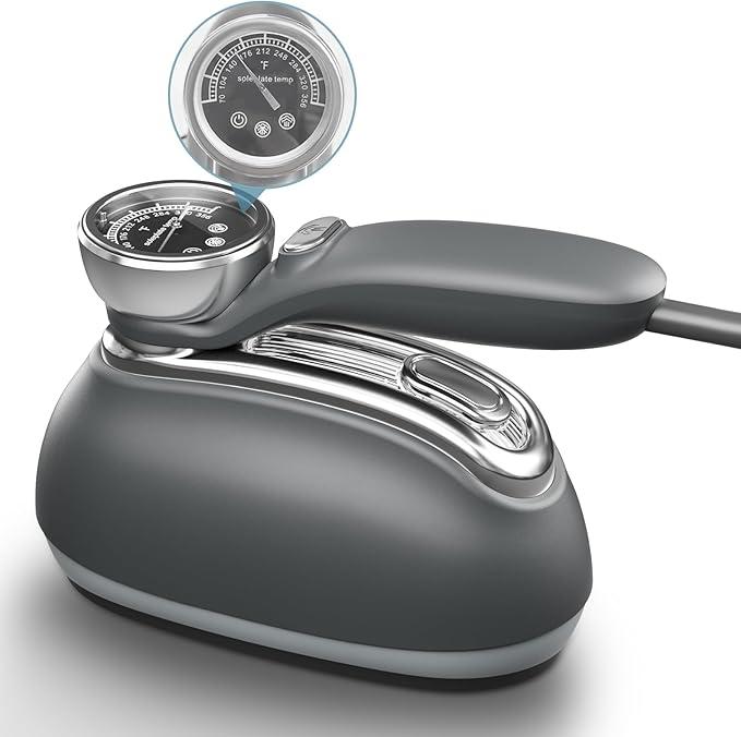 Steamer for Clothes, 2 in 1 Clothes Steamer Handheld, 1200W Steam Iron, 3 Level Thermometer Display Dashboard Travel Iron, 180° Rotatable Portable Handheld, Heat Up, Water Tank, 120V