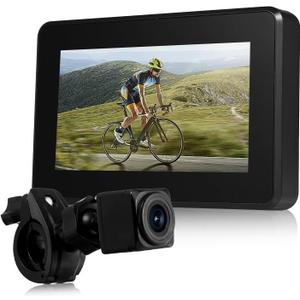 Bicycle Rearview Camera Recorder Rear/Front View for Mountain, Road Bike,1080P Handlebar Bike Camera with 4.3'' HD Monitor, 64GB TF