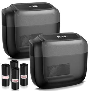 2 Packs Car Trash Can with LidBuilt-in Storage Garbage BagLeakproof Vehicle TrashCar Accessories for Interior,Mini Garbage Bin for Automotive, Office, Kitchen,Bedroomwith 30pcs Trash Bags (Black)