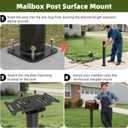 KOMOHOM 43" Mailbox Post with Mounting Bracket, Black In-Ground Mounting Post for Use with Mailbox, Compatible with Mail Boss, Architectural MAILBOXES, Gibraltar, hykolity, ShoppingOnBed, adoorn