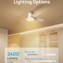 Dreo Ceiling Fans with Lights and Remote, 44 inch Low Profile White Ceiling Fan, Reversible, 5CCT, 6-Level Dimmable, 6 Speeds Bedroom Ceiling Fan, Quiet, Easy to Install, Timer, Flush Mount