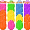 50 Easter Eggs Prefilled Mochi Squishy, Stress Relief Squishies Toys for Easter Theme Party Favor, Easter Eggs Hunt, Easter Basket Egg Fillers, Classroom Prize Supplies, Goodie Bag Stuffers