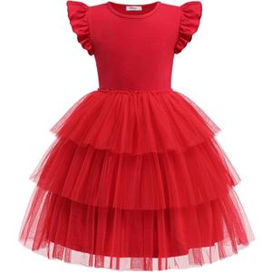 Arshiner Toddler Tutu Dress Girls Fluffy Tiered Summer Dresses Cute Party Tulle Sundress for Kids 2-7Y (6-7 Years)
