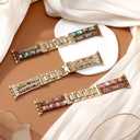 Boho Bracelet Compatible with Apple Watch Band 41mm 40mm 42mm 38mm 49mm 46mm 45mm 44mm Natural Stone Beaded iWatch Band Women Men Apple Watch Strap Ultra Series 11/10/9/8/7/6/5/4/3/2/1/SE 3/Ultra 3