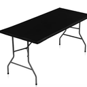 LUSHVIDA 3 Packs Vinyl Tablecloths with Flannel Backing 72x30 inch - Waterproof Plastic Table Covers for 3 Foot Rectangle Folding Table Cloths with Elastic Edges, Black