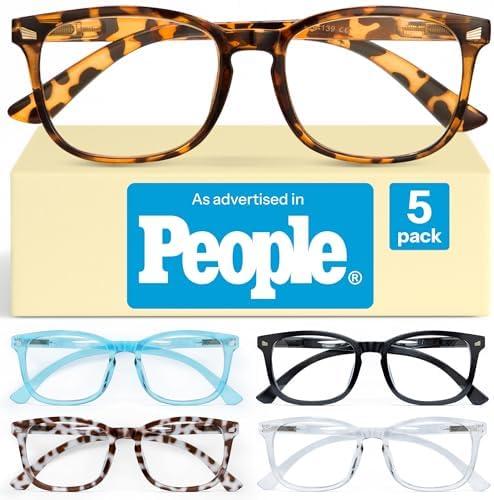 Pack of 2 CCVOO Reading Glasses for Women, Eye glasses, Blue Light Readers for Women, Cheaters