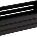 Bathroom Decor Box,Wooden Toilet Tank Topper Basket Tray,Back of Toilet Basket for Paper Storage Bathroom Counter Organizer (Black, Hollowed-Out 15*6.1*3in)