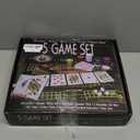 5 in 1 Professional Roulette Wheel Set, 10-inch Gambling Wheel, with 100 Chips, 3 Different Game Table Mats, Rake and Ball, Casino Games Suitable for Roulette and Texas Hold'em