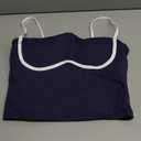 OMKAGI Womens Workout Tank Tops Adjustable Strap Longline Sports Bra Padded Sleeveless Top (Medium, Dark Blue)