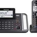 Panasonic 2-Line Corded Phone/Cordless Phone System with 2 Handsets - Answering Machine, Link2Cell, 3-Way Conference, Call Block, Long Range DECT 6.0, Bluetooth - KX-TG9582B (Black)