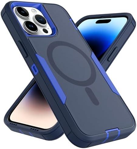 Pack Of 6 ZX Zenixy for iPhone 14 Pro Max Case, Compatible with MagSafe, Heavy Duty Shockproof Protective Phone Case with Dual Layer Protection (Navy Blue)