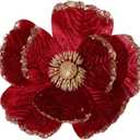 6 Pcs Large Glitter Christmas Flowers 8.3 Artificial Magnolia Flower Velvet Fold Christmas Tree Flower Decorations Xmas Tree New Year Party Wedding Ornaments (Wine Red)
