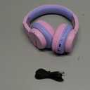 iClever BTH12 Kids Bluetooth Headphones,Colorful LED Lights,74/85dBA Safe Volume,85H Playtime,Bluetooth 5.2,Over Ear Headphones Builtin Mic for iPad/Tablet/Airplane,Blossom Pink