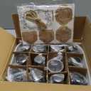 12 Pack, 8 OZ Amber Glass Bottles with Caps Leakproof Refilllable Empty Brown Boston Sample Dispensing Bottles for Homemade Vanilla Extract, Essential Oils, Potion, Juice, Ginger Shots, Liquids