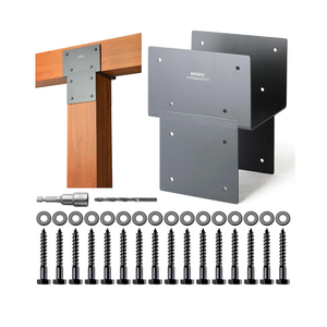 3 Pack Heavy Duty 8x8 (Actual 7.5"x7.5") Stainless Steel Post Caps Tie Bracket , Fit Connecting Wood Gazebo, Deck Patio Post and Wood Beams Bracket (Dark Gray)