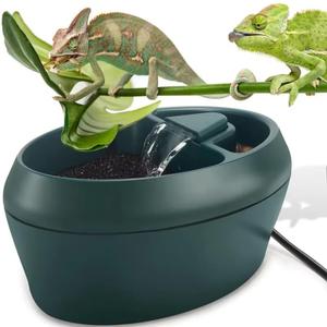 pet Water Reptile Drinking Fountain Water Dripper Suitable for Snake Gecko Lizard-Chameleon Bearded Dragon Water Dish Bowl Amphibians Insects Gecko Lizard Turtle Frog Water and Food with Water Pump