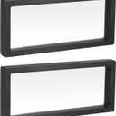 MECCANIXITY Floating Frame Display Holder Stand 3D Jewelry Display Box 11.81 x 4.33 x 0.79 inch Black for Ring Necklace Bracelet Earring Pack of 2