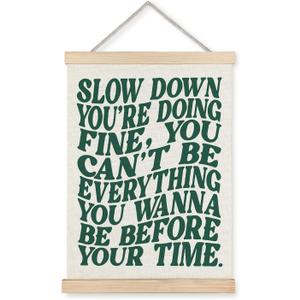 LUVADIAN Song Lyrics Wall Art, Disco Pop 70s Retro Poster Hanger Frame, Funky Trendy Wall Decor for Home Studio Bedroom Girls Room, Gifts for Music Lovers 12x16 Inches (SLOW DOWN)