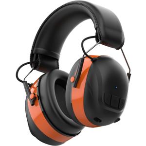 Bluetooth 5.4 Hearing Protection Headphones with 120H Working Time, 30dB SNR, Superior Stereo Sound Quality, Larger Buttons for Easy Operation, Safety Ear Muffs for Lawn Mowing, Workshops (Orange) Bluetooth 5.4 Hearing Protection Headphones with 120H Working Time, 30dB SNR, Superior Stereo Sound Quality, Larger Buttons for Easy Operation, Safety Ear Muffs for Lawn Mowing, Workshops (Orange)