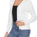 Women's V Neck Button Down Long Sleeve Cardigan Sweater (XXL)