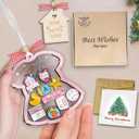 3 x Baby's First Christmas Ornament 2025 Girl, DIY Wooden Onesie Shaker with Pen, Picture Frame Car Visor Clip, Baby Shower Card, Newborn Gift for New Parents, Baby Girl Keepsake, 1st Xmas Decor HH804