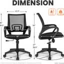 NEO CHAIR Office Computer Chair Ergonomic Mid-Back Mesh Desk Chair, Black | Breathable Mesh Back with Lumbar Support, Height Adjustment, Smooth Rolling Casters for Home Office, Study or Gaming Setup