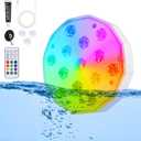 Cadrim Pool Lights, Rechargeable Submersible LED Lights with Remote Underwater Lights IP68 Waterproof 16 Colors Changing Floating Lights for Pool, Fishbowl, Bath, Party, Fountains, Vase 1 Pack