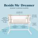 Baby Delight Beside Me™ Dreamer Bassinet, Organic Sesame 6-Position Height Adjustment, Mesh Wall for Air Flow & Visibility, Zip Down Beside Panel, 100% GOTS Certified Organic Cotton, 
Item Dimensions L x W x H	36.5"L x 26.3"W x 37"H