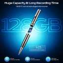 Voice Recorder with Playback, 128GB Digital Voice Activated Recorder with Intelligent Noise Reduction, Recording Device, 4800Hrs Smart Tap Dictaphone for Lectures Meeting, Class, Work, Interviews