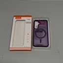 Ezanmull for Samsung Galaxy S25 Case Magnetic Shockproof, [Fit for MagSafe] [Glass Screen Protector + Camera Lens Protector] Translucent Anti-Fingerprint Case for Samsung Galaxy S25 6.2" (Purple)