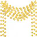 6 Pcs Gold Glitter Star Paper Garland Twinkle Bunting Banner Hanging Decorations for Christmas Birthday Party Golden Sparkling Stars for Bridal Showers Wedding Baby Shower Holiday Supplies (50 Feet)