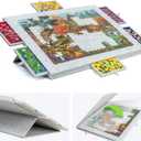 LAVIEVERT 1500 Piece Tilting Jigsaw Puzzle Board with 2-in-1 Stand & Cover, Lightweight Puzzle Boards with 6 Drawers, Portable Felt Jigsaw Storage Table for Adults - Light Gray