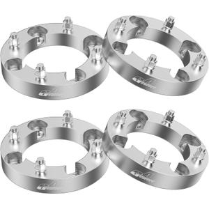 GAsupply 4156 ATV Wheel Spacers 3/8"-24 Studs, 1 inch 25mm 4 Lug Wheel Spacer Adapters 131mm Hub Bore, 4 Pcs (Chrome)