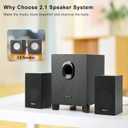 OR O R O W OROW S211 New USB-Powered 2.1 Multimedia Speakers System with Subwoofer,16W Computer Speakers,Strong Bass,3.5mm Audio Inputs,Great for PC/PS4/TV (Wooden)