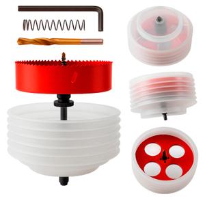 Bi-Metal Hole Saw for Recessed Lights 6-1/4 with Silicone Dust Bowl, Hole Saw Drill Bit with 11/32" Hex Shank, Recessed Light for Wood, Plastic Board, Ceiling, Drywall