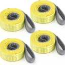 4 Pcs Lift Sling Straps Heavy Duty Web Slings Straps Polyester Nylon for Hoist Car Outdoor Using (1'' X 4', 6171lb)
