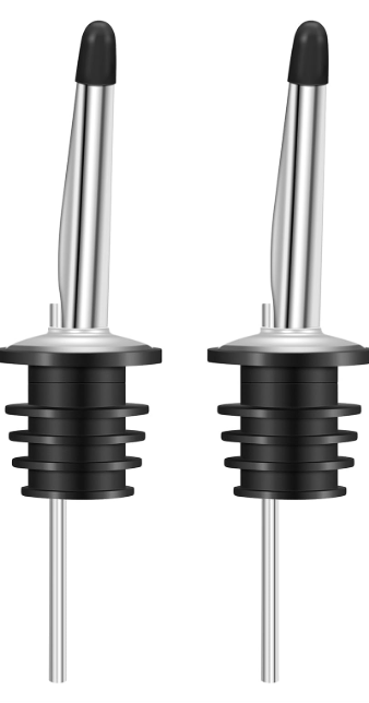 Pack Liquor Pour Spouts Set - Stainless Steel bottle spout and Liquor Pourers Dust Caps Covers, 3 Pieces