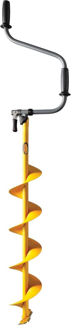 Jiffy Hand Auger, Flip-Down, Extendable, 8-Inch, Steel, Yellow, J4658