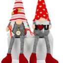2 Pcs Valentines Day Gnomes Plush Ornaments Handmade Swedish Tomte Mr and Mrs Couple Gnome Long Dangled Legs Gnomes Valentine Day Gifts Home Decorations