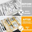 SpaceAid Bamboo 13.25-17 Drawer Dividers (Need 2.35" Deep Drawer) Kitchen Adjustable Organizers, Expandable Organization for Home, Office, Dressers, 4 Dividers with 9 Inserts