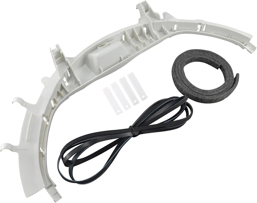WE49X20697 Dryer Bearing Kit Compatible with GE Dryer Contains Top Bearing WE3M26 Drum Felt WE9M30 (WE09X20441) Drive Belt WE12M29 Bearing Slides WE1M1067 (WE1M481) Glide Slides WE1M504 (WE1M333)