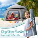 Baby Playpen Pop-up Tent - Outdoor & Indoor Play Tent for Beach with Canopy Travel Bag Portable Play Yard for Babies & Toddlers (Gray)