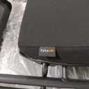 FYLICA Stackable & Foldable Office Chair, Folding Desk Chair with Flip-Up Armrest, Breathable Mesh, Thick Seat Cushion & Rocking Backrest, Conference Room Chair with Wheel (Black1)